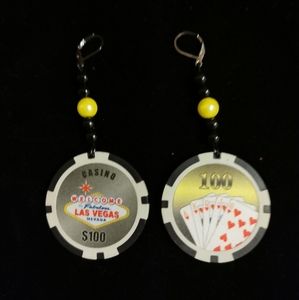 LUCKY VEGAS GAMBLING EARRINGS